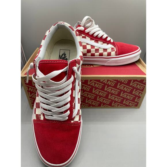 Vans Men’s Old Skool OTW Suede Red & White Checkered Skater Sneakers 10 0 - Picture 8 of 11